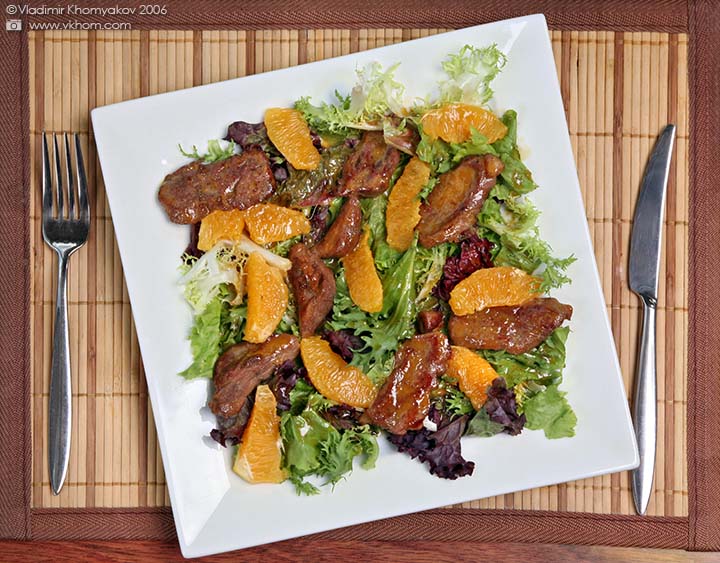 Warm salad with a duck breast