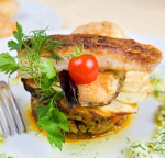 Pike perch with vegetables